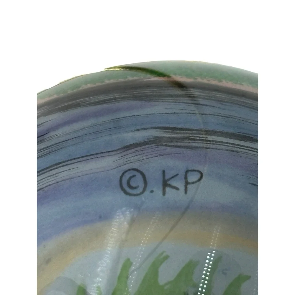 Marsha York Hand Blown & Eglomise Hand Painted XMas Ornament - Portsmouth, NH